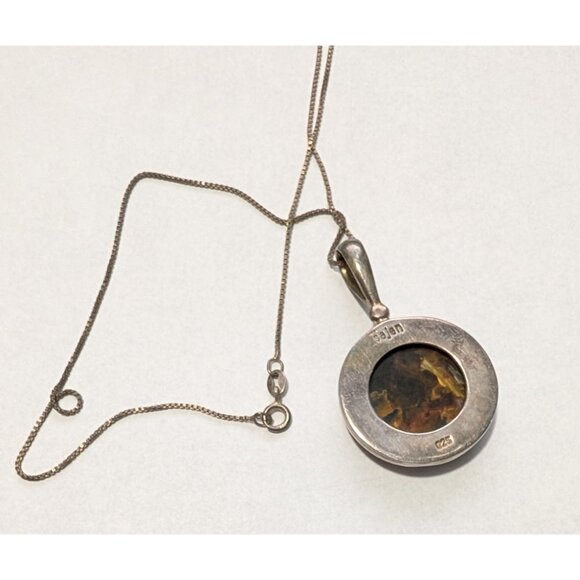 Sajen 18" Sterling Silver Necklace with Tiger Eye Pendant - Picture 9 of 16